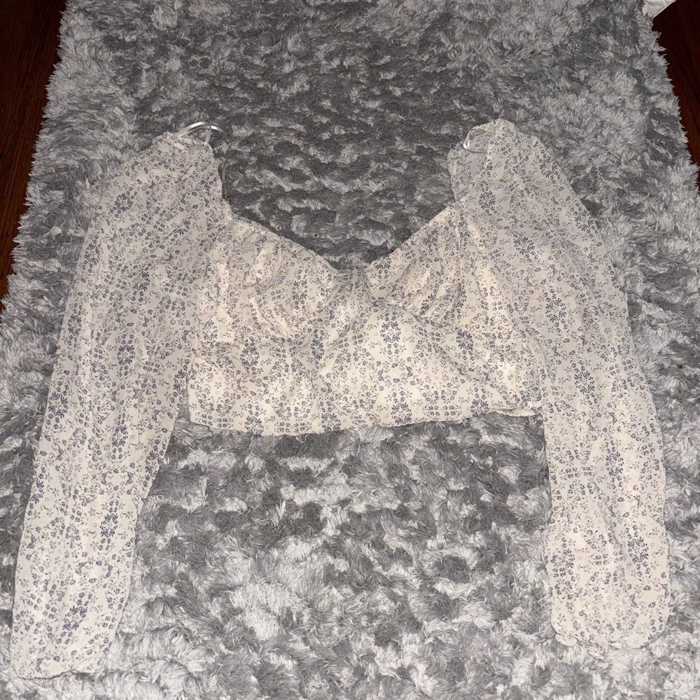 Floral tie back long sleeve small